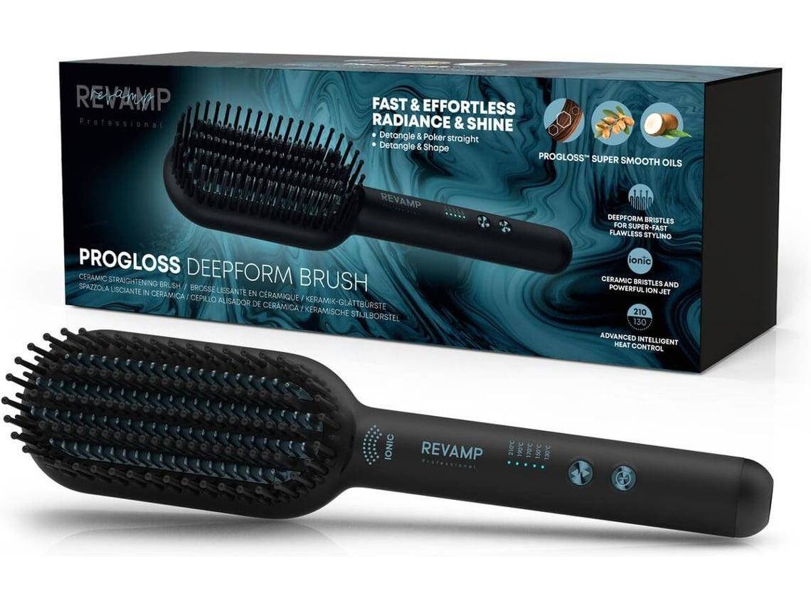Modelador de Cabelo REVAMP BR-2000 Progloss Deepform Ceramic Straightening (Outlet Grade A - 130-210 ºC - 5 Níveis de temperatura)