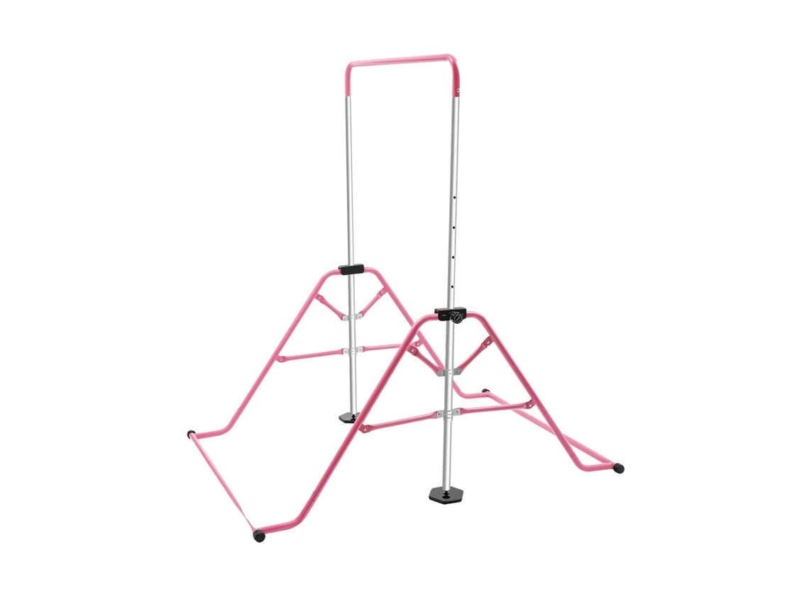 Barra De Ginástica, Design Dobrável, Base Antiderrapante, Rosa