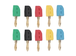 10 Conectores Banana Primerox 4mm 32a Latão Dourado Sem Solda Rápida