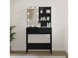 Vidaxl Toucador Com Luzes Led 74,5x40x141 Cm Preto