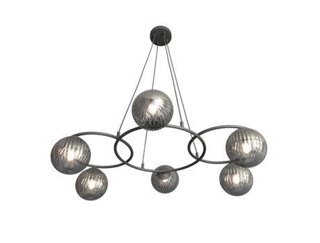 Candeeiro Suspenso Libra Metal Preto 88X88X140 Cm EPIKASA