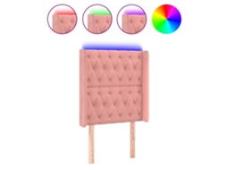Led Headboard, Led Headboards Vidaxl Cor-de-rosa Veludo (83 X 16 X 118/128 Cm)