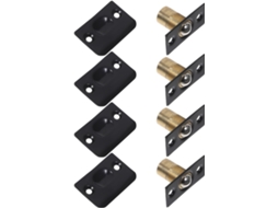 Fecho De Esfera Ajustável Para Porta, Preto, Conjunto Com 4 Unidades, Em Aço Inoxidável, Design Invisível Com Placa De