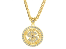 2026 cadena de Oro Con Signo de Dólar Giratorio Collar de Hip Hop Regalo para Novio Hermano Padre Esposo
