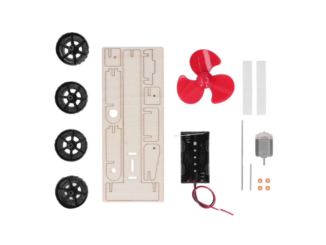 Kit De Carro Elétrico De Energia Eólica De Diy Madeira Para Crianças - Brinquedo Educativo Montagem