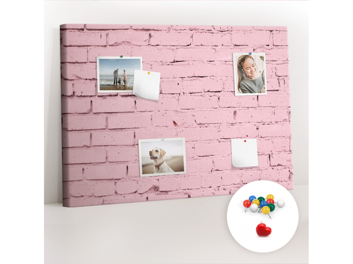 Quadro De Cortiça Com Impressão Parede De Tijolos Para O Quarto Das Crianças Espelharte (70x100 Cm)