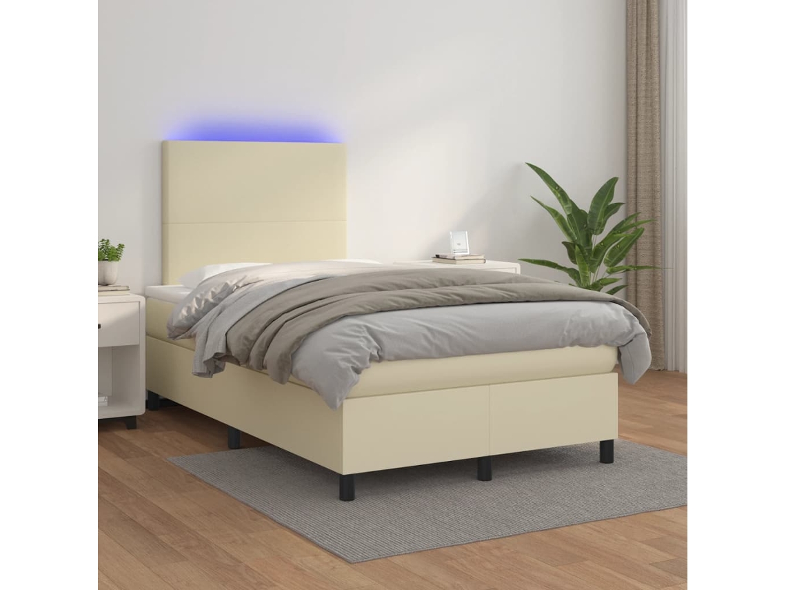 Box Spring Bed, Box Spring Beds Vidaxl Creme Couro Artificial (120 X 200 Cm)