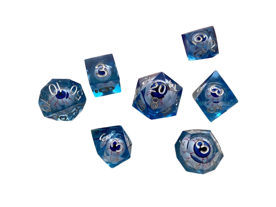 Conjunto De Dados De Olhos Em Resina 7 Peças Para Rpg De Mesa Iniciantes Coleções