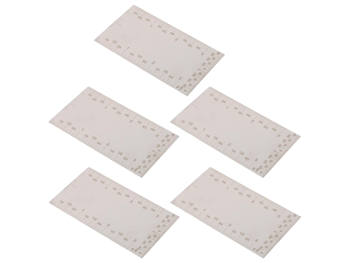 Conjunto De 5 Réguas De Bolso Com Graduações De 7,6 Cm (3 Polegadas), Em