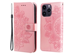 Capa Padrão Flores Para Iphone 15 Pro Max Pele Sintética Multicor