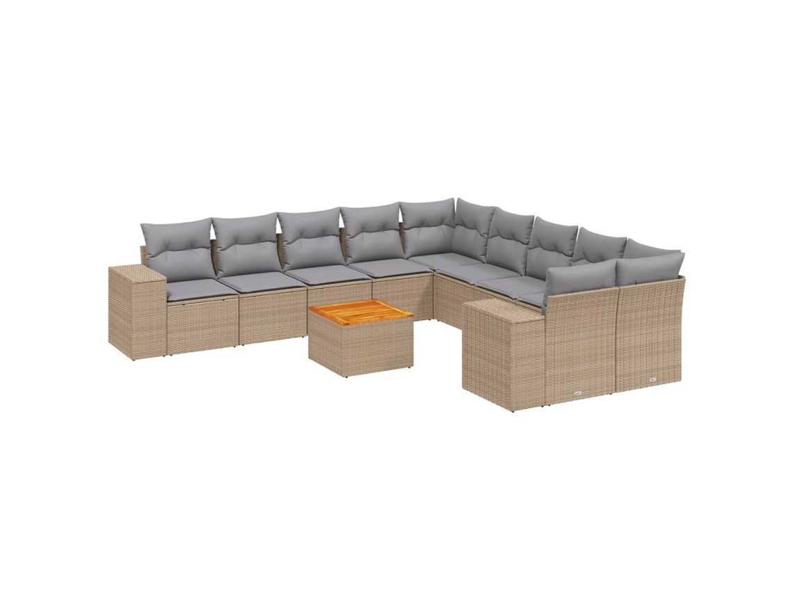 Garden Sofa Set, Garden Sofa Sets Vidaxl Bege Rattan / Vime (n/a)