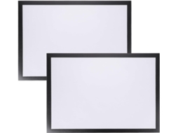 Conjunto 2 Molduras Magnéticas Autoadesivas Fotos Plástico Preto Exibir Pinturas Diamantes Decorar Paredes GOKOCO