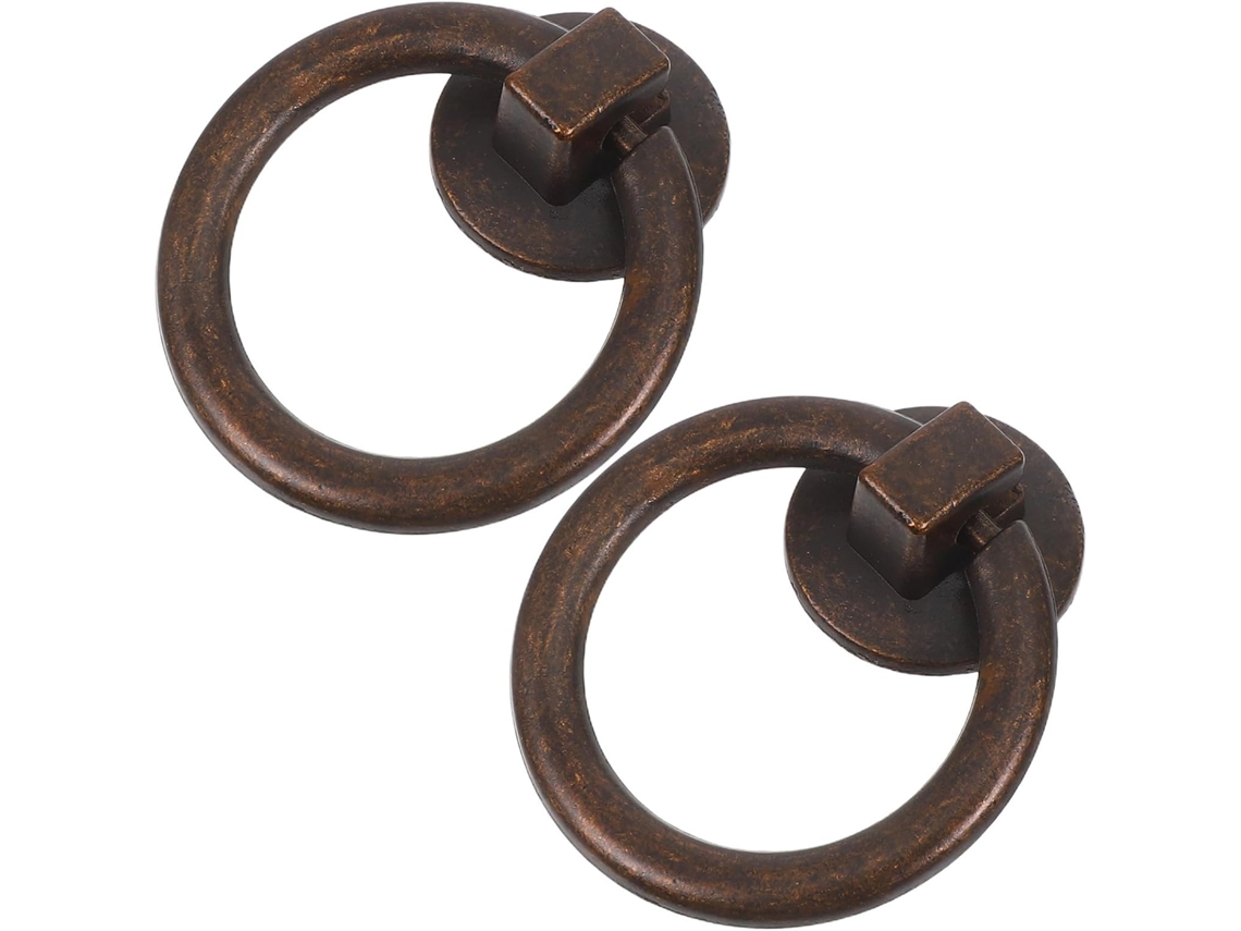 Puxadores De Anel Vintage Em Bronze Para Armários, 4, 3cm 1, 69 Polegadas, Liga De Zinco
