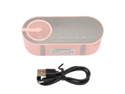 Reloj Digital Con Altavoz Bluetooth Espejo Pantalla Led Radio Fm Alarma Dual Pequeño para Dormitorio Oficina