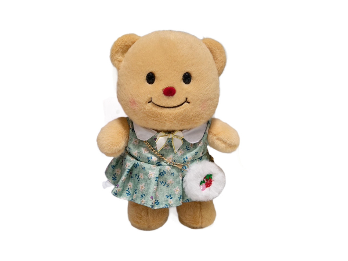 Urso de Pelúcia com Vestido Roxo Brinquedo de Pelúcia Macio para Abraçar CHABERLU
