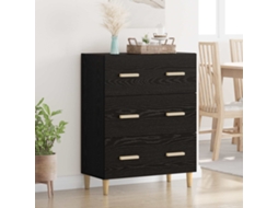 Vidaxl Buffet Carvalho Preto 69,5 X 34 X 90 Cm Derivados De Madeira