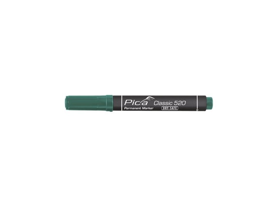 Marcador Permanente Indelével Classic 520 Com Ponta De Bala Verde Pica