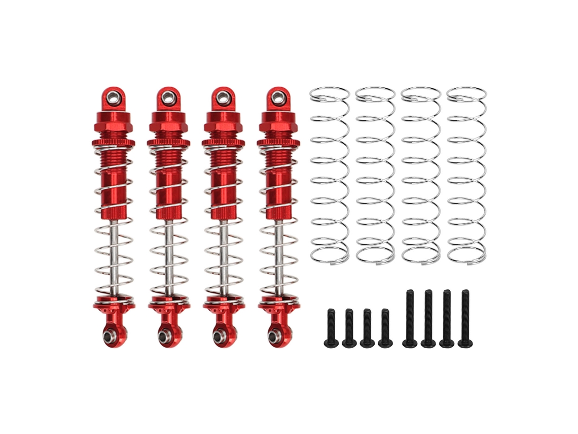 Mali 4pcs Amortecedores Dianteiro e Traseiro de Alumínio para Axial Capra Utb18 1/18 Rc Carro Vermelho