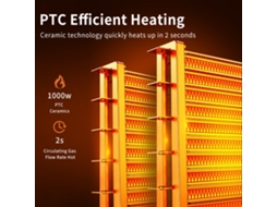 Um Aquecedor De Espaço De Mesa (com Oscilação De 90° E Tecnologia De Aquecimento Cerâmico Ptc)