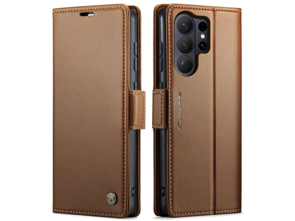 Capa De Couro Antifurto Para Celularmarrom - Samsung S26