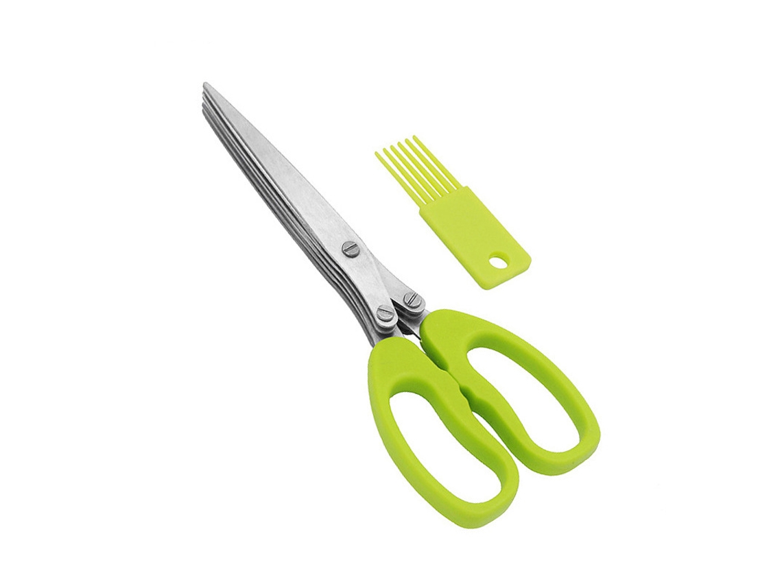 Tesoura de cozinha multifuncional de aço inoxidável Slowmoose com 5 camadas