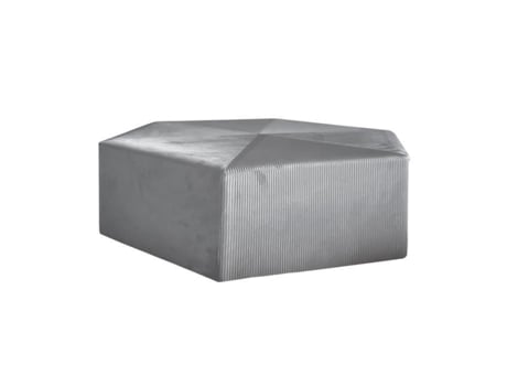 Pufe de Veludo Cotelê Giulia Cinza AC-DÉCO Estilo Vintage