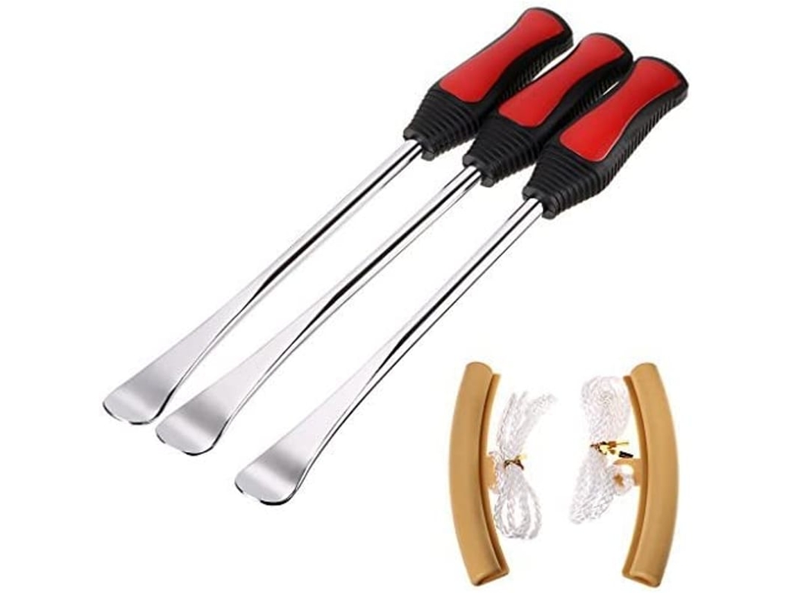 Conjunto De Palas Para Pneus, Ferramentas De Aço Resistente, 3 Palas + 2 Protetores De Aro Para Moto, Bicicleta E Carro