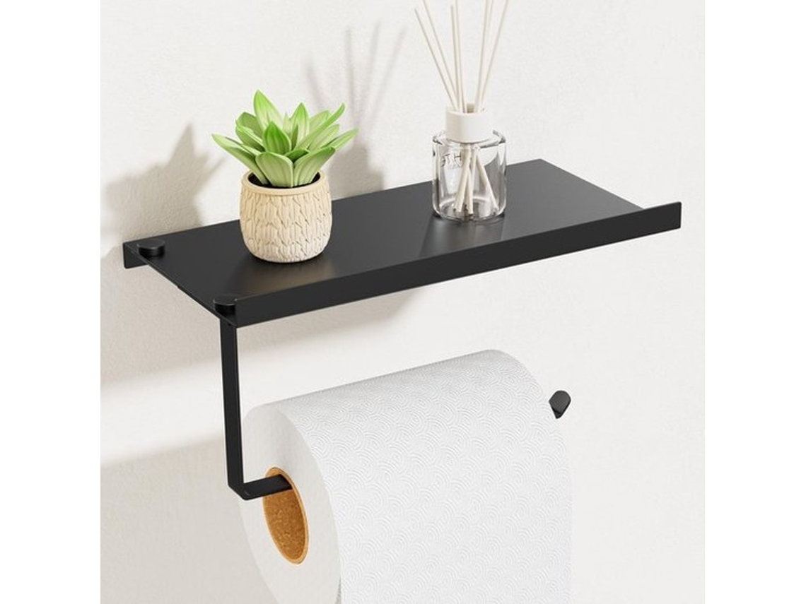 Mooche Toiletpapierhouder, Houder Met Práticas Prateleiras, Papel Higiénico De Aço Inoxidável 304, Para Banheiros E Cozinhas/quintos, Preto