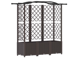 Conjunto 1 Canteiro De Jardim Elevado Vidaxl Castanho Polipropileno (163 X 40 X 138 Cm)