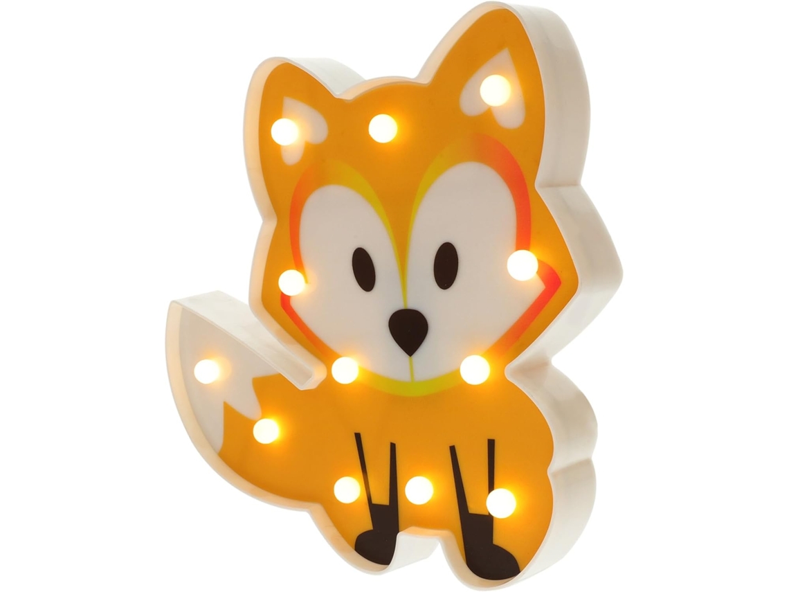 Luminária Noturna Led Raposa Kawaii Tehaux, Tamanho Pequeno, Luz Sem E