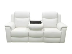Sofá Relax Evasion VENTE-UNIQUE.PT (Marfim - Pele - 205x96x100 cm)