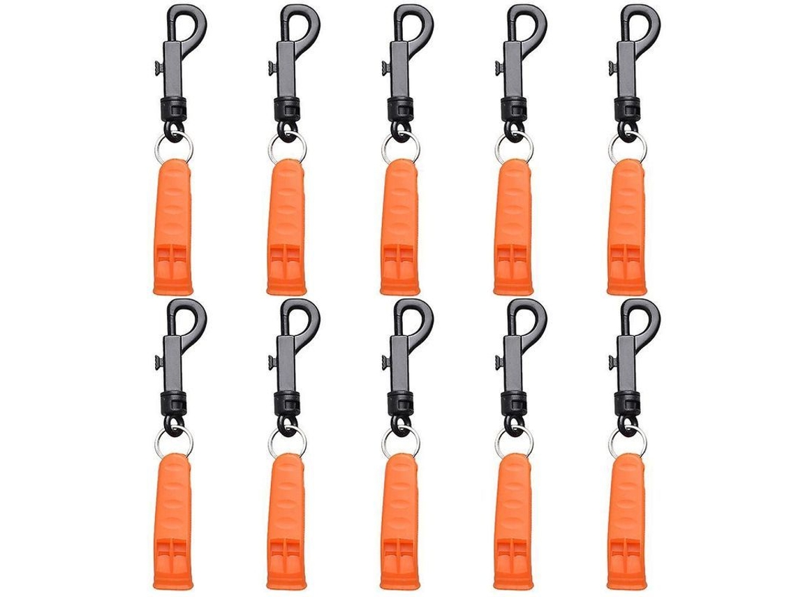 10 Apitos Com Clip Para Kayak Mergulho Emergência Segurança Dispositivo Sinalização Exterior Jme Blackorange