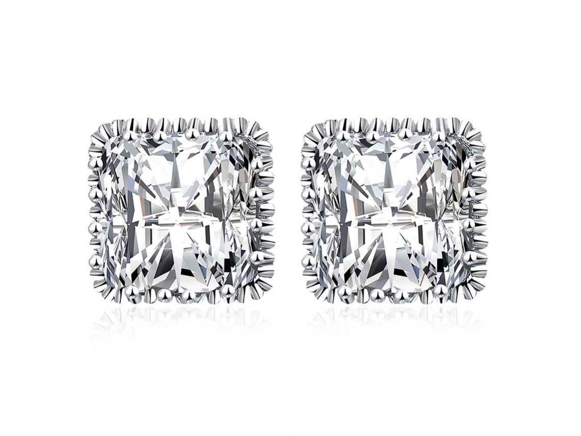 Brincos De Ouro Platina Zircão De Cobre Aparência Elegante