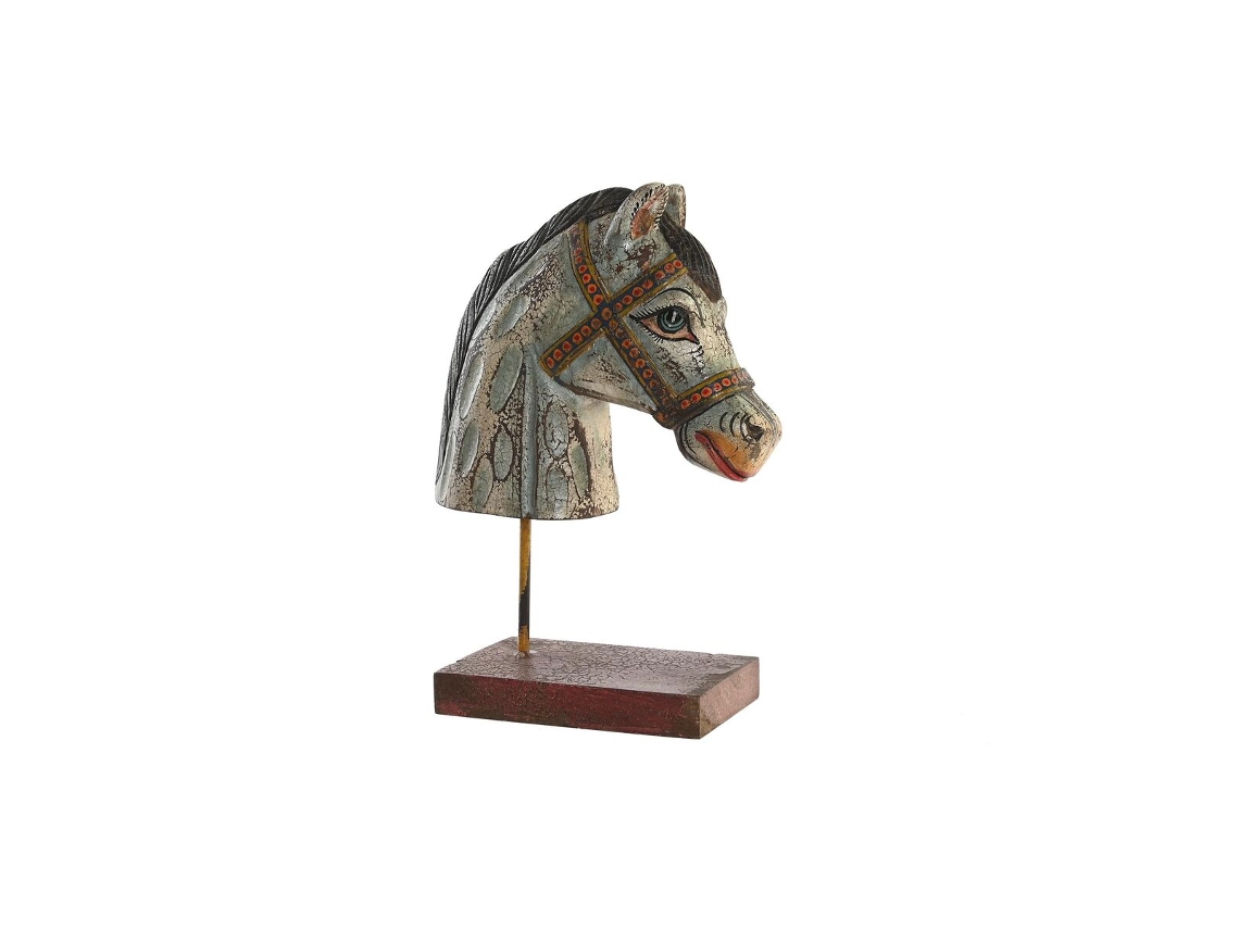 Figura Decorativa DKD Home Decor Cavalo Ferro Madeira de mangueira (24 x 12 x 35 cm)
