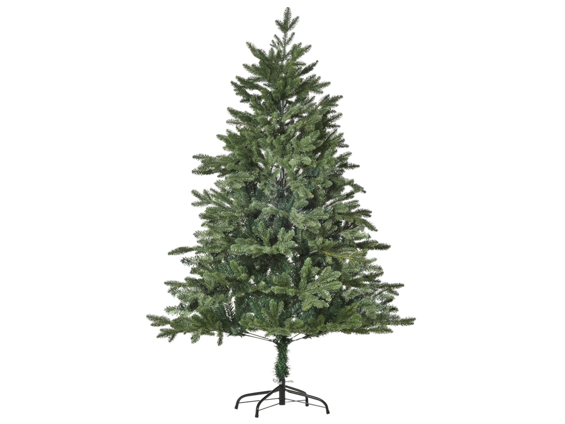 Árvore de Natal artificial, 1,5m, com enfeites, PVC, 105x150cm, verde