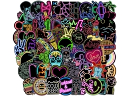 100 Peças De Adesivos Estilo Neon Para Laptops, Adesivos Neon Legais Para Adolescentes E Adultos, Adesivos De Vinil À Prova Dágu Aquaforge