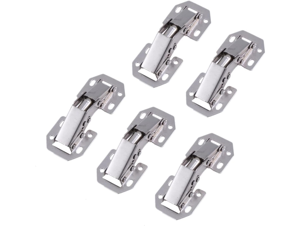 Conjunto De 5 Ocultas Em Aço Para Portas Armários Cozinha Com 1,5 Mm