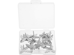 Conjunto Fuoyloo com 24 alfinetes decorativos de metal com design de avião, estampados e resistentes, ideais para quadros, mapas e fotos.
