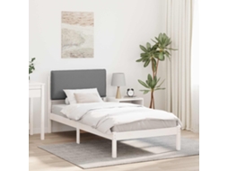 Vidaxl Estrutura De Cama Com Cabeceira Estofada Cinzento-claro