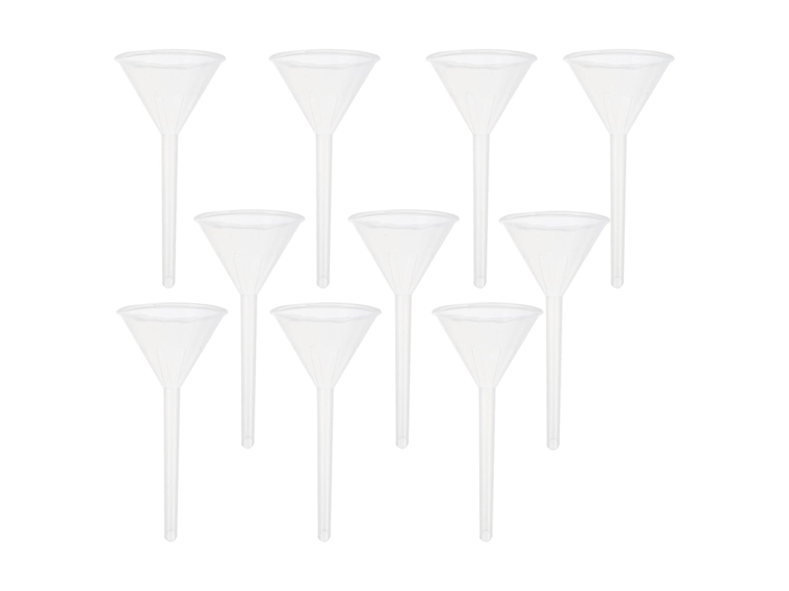 Funil Triangular De Plástico, 75mm, Ideal Para Experimentos Escolares Com Líquidos, Fácil De Manusear, Pacote Com 10 Unidades