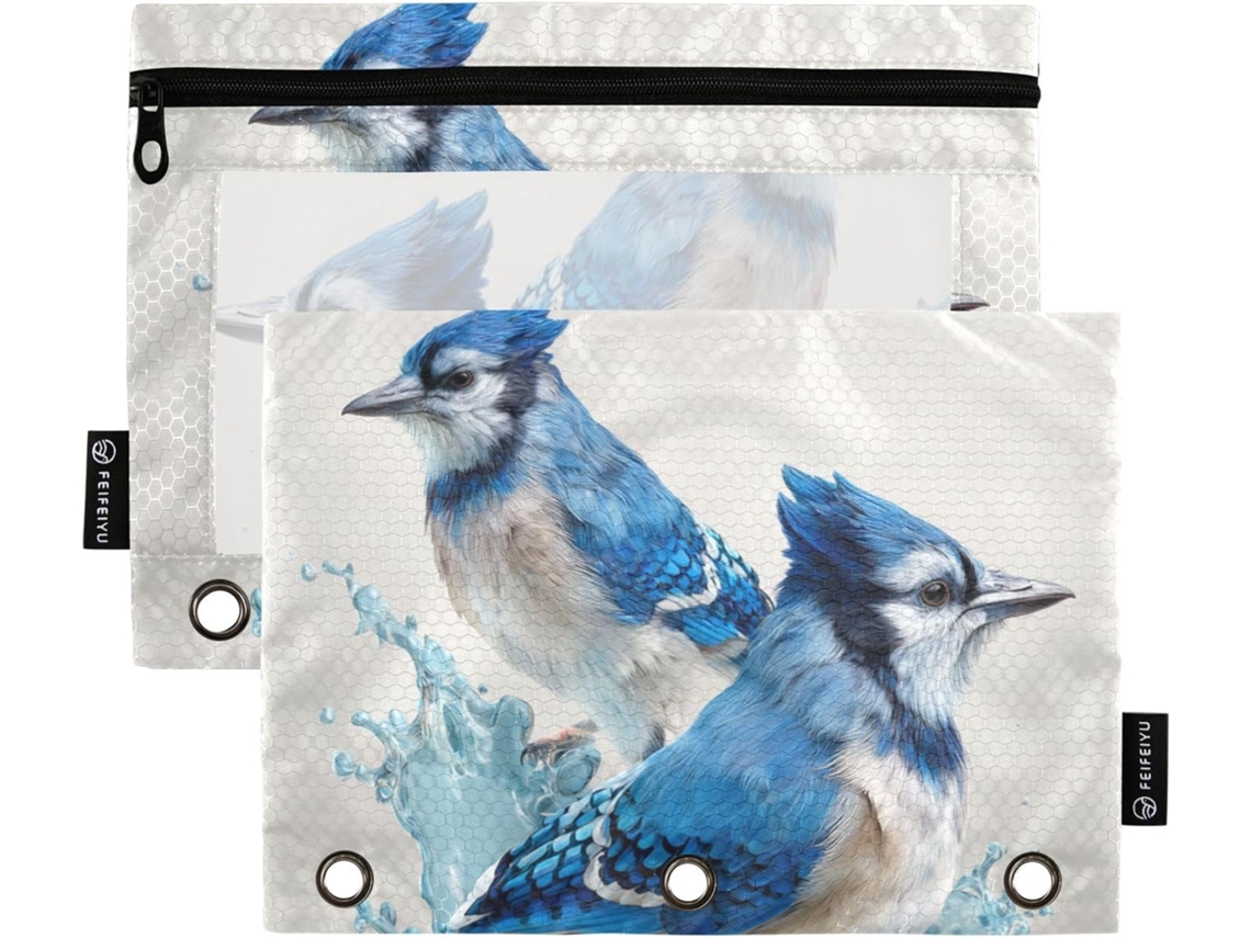 Pastas Com Janela Transparente Blue Birds Em Várias Cores, Pastas Com Bolsos Organizadores Escolares, De Sala Aula