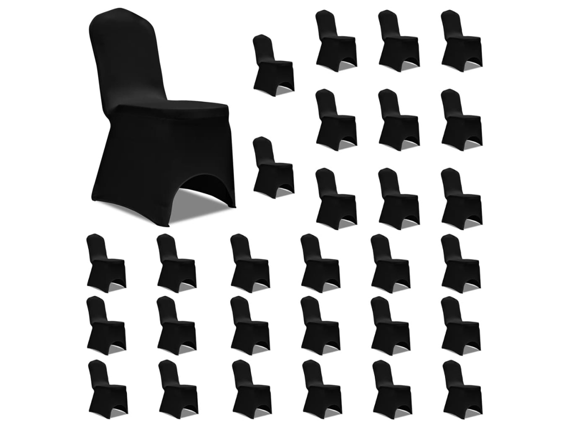 Vidaxl Capa Para Cadeira Elástica 30 Pcs Preto