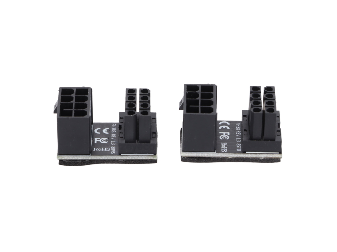 2 Peças Adaptador De Energia Para Placa De Vídeo 8 Pinos Para 8 Pinos Com 180 Graus Para Desktops