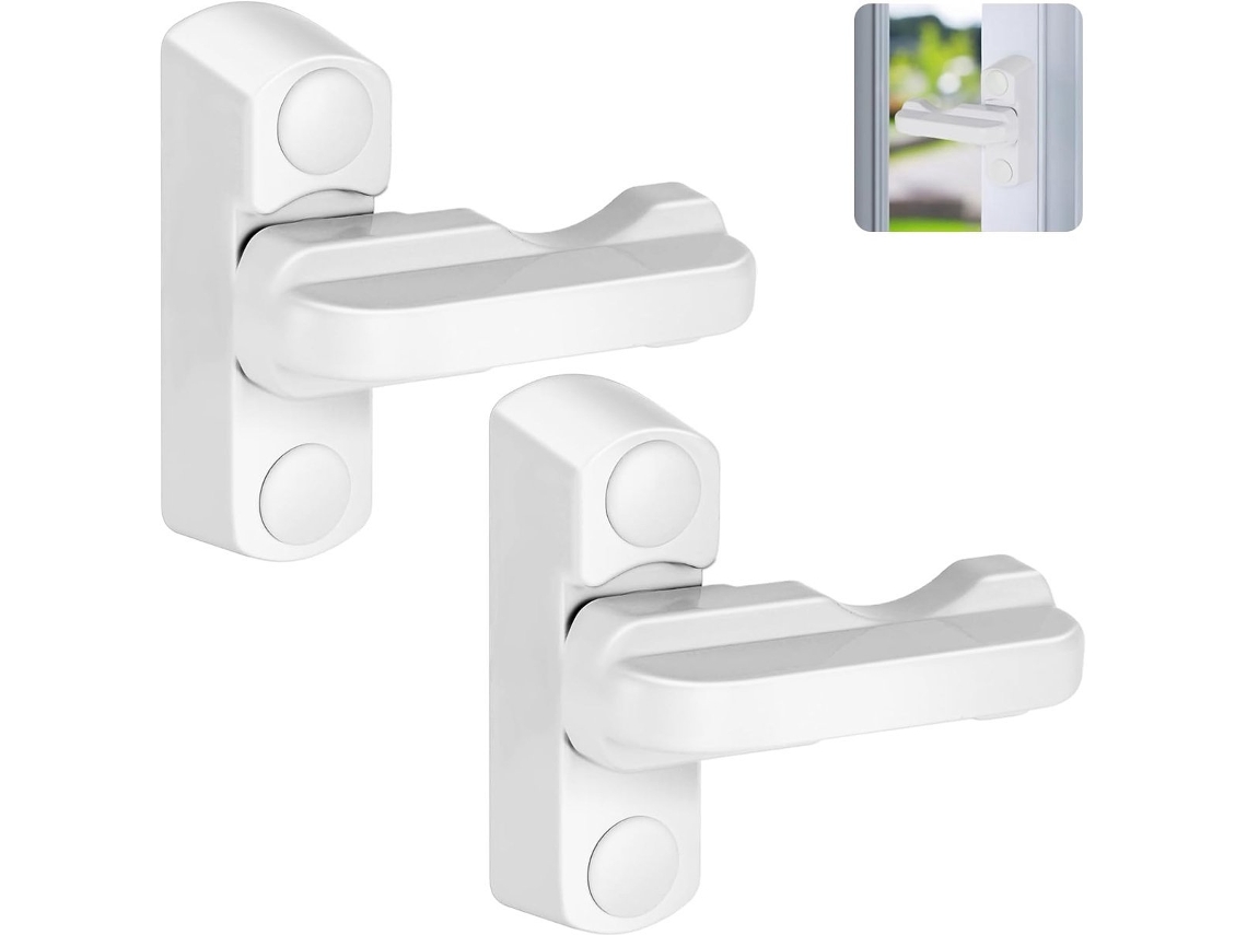 Conjunto Com 2 Travas Para Janelas, Adequadas Para Janelas De Pvc