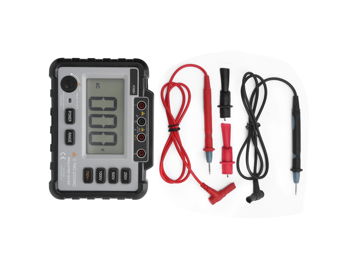 Testador de Resistência de Isolamento Digital VC60B+ 250/500/1000V com LCD | S/MARCA