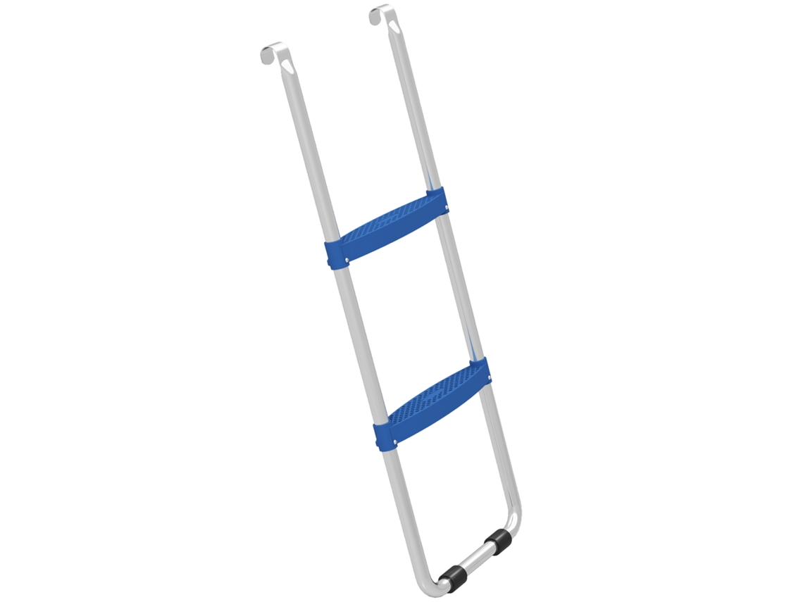 Escada de Trampolim 2 degraus, com gancho universal, aço galvanizado, carga 150kg, azul BTFORUS