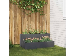 Vidaxl Vaso De Jardim Antracite 100 X 60 X 45 Cm Aço Laminado A Frio