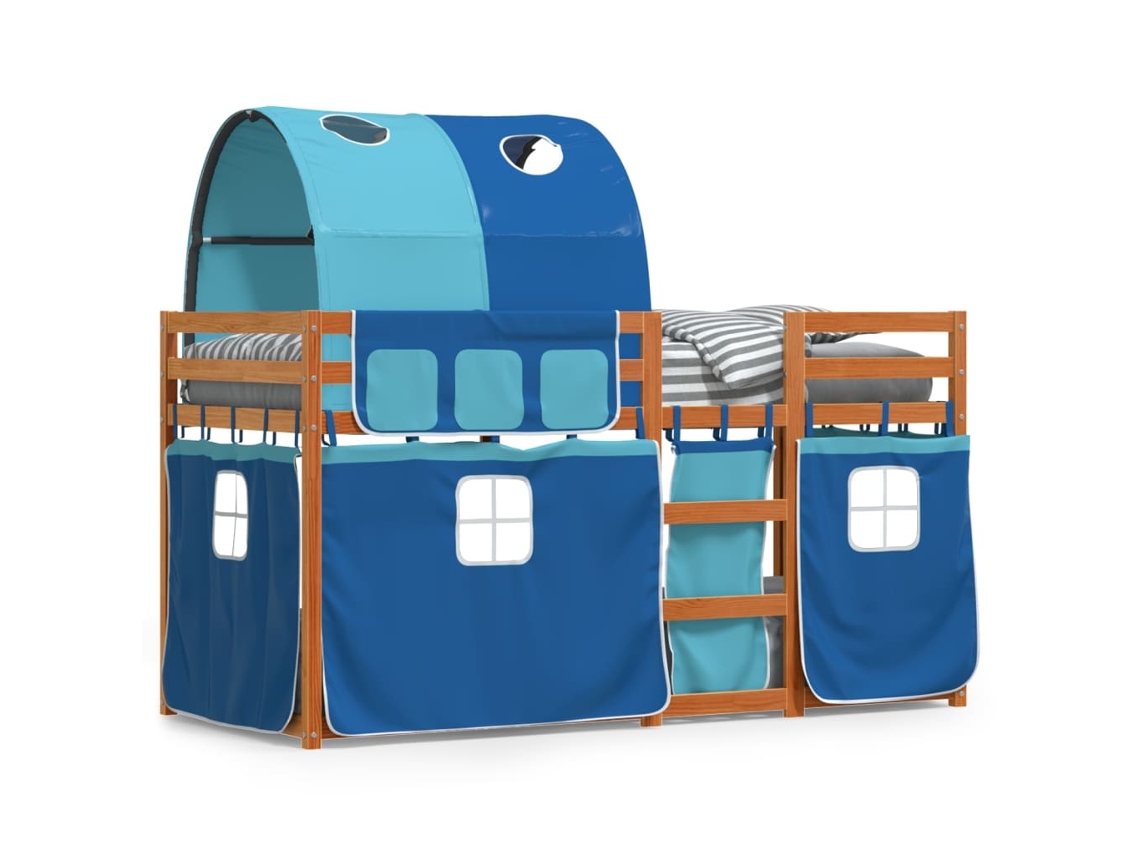 Bunk Bed, Bunk Beds Vidaxl Azul Madeira De Pinho (90 X 200 Cm)