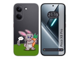 Capa Tumundosmartphone De Silicone Transparente Para Xiaomi Poco X8 Pro 5g Com Estampa De Coelho Em Estilo Desenho Animado