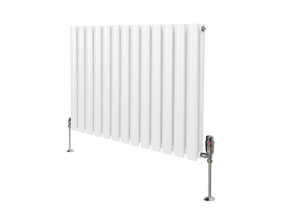 Radiador Coluna Oval Branco 600×780 Mm Em Aço Carbono Com 3489 Btu, Revestimento Triplo E Conjunto De Válvulas